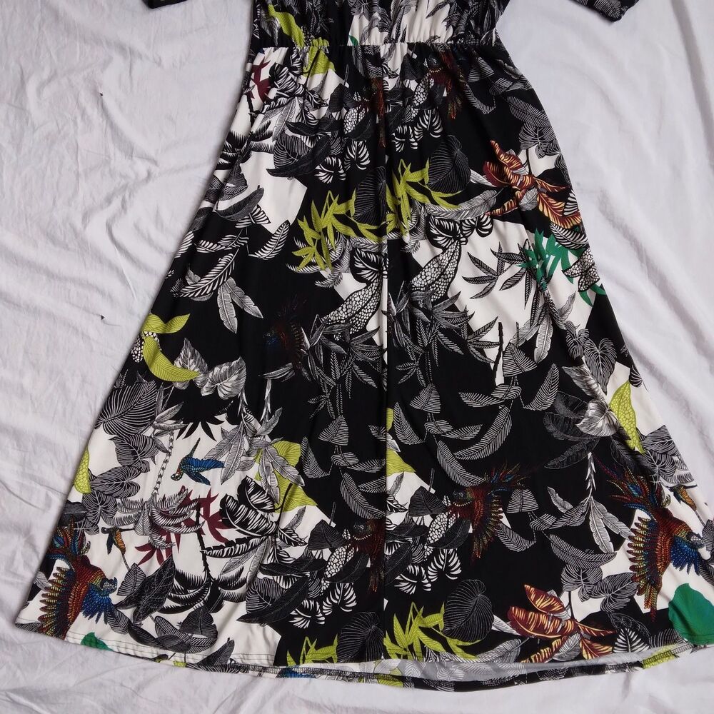 Attitudes by Renee Multicolor Rainforest Fit & Flare Dress Women's Medium Petite - Picture 12 of 14